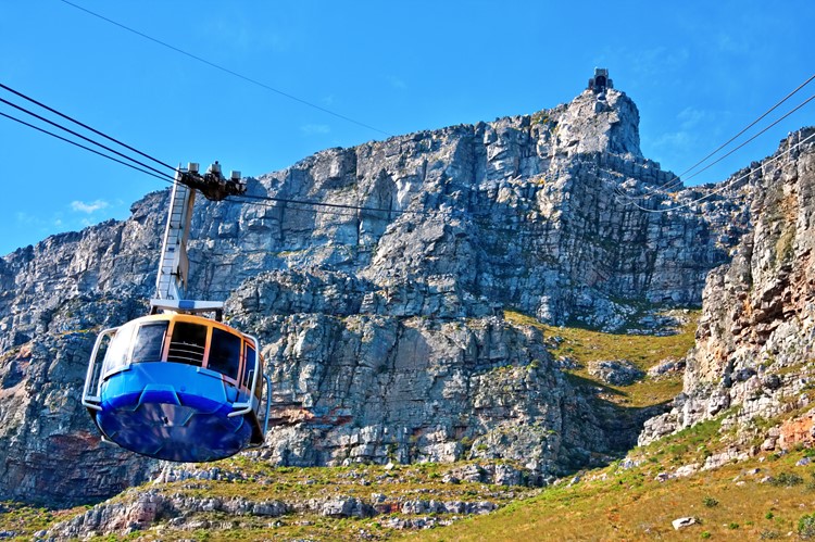 Kabelbaan naar de Tafelberg, Kaapstad, Zuid-Afrika